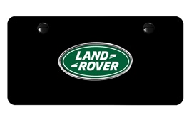Plaque d'immatriculation au logo Land Rover au fini noir mat