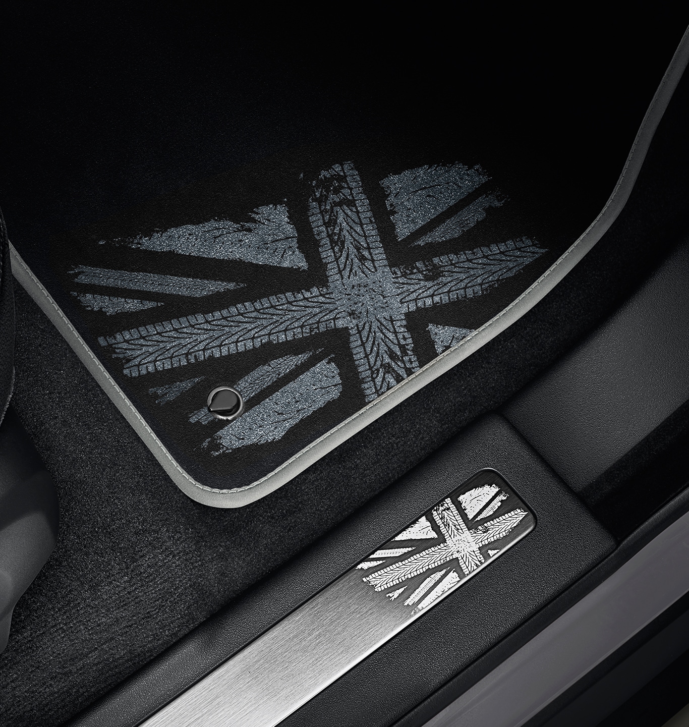 地毯脚垫套装-英国国旗风格，单色，左驾车型 image
